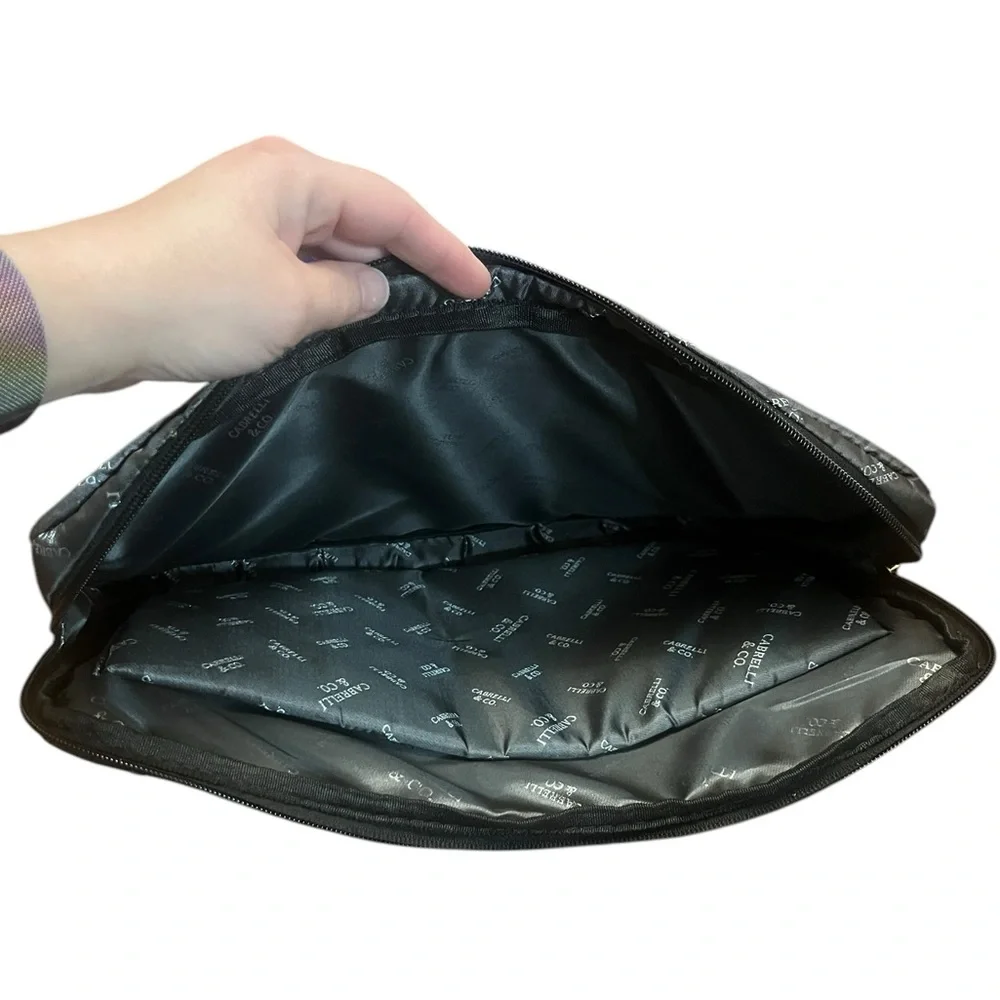 Silver and black Cabrelli & CO. inner laptop case
